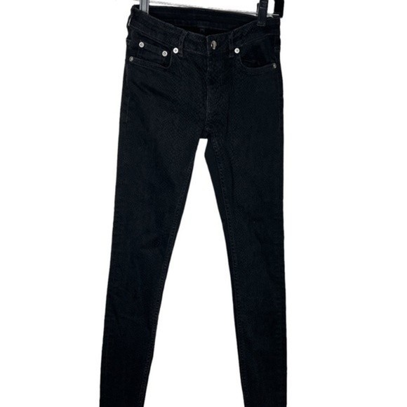 BLK DNM Denim - BLK DNM snakeskin print skinny jeans black 24 / 30